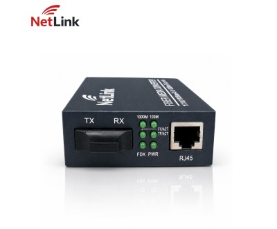 محول ألياف جيجابت NetLink 10/100/1000 لمسافة 20 كم