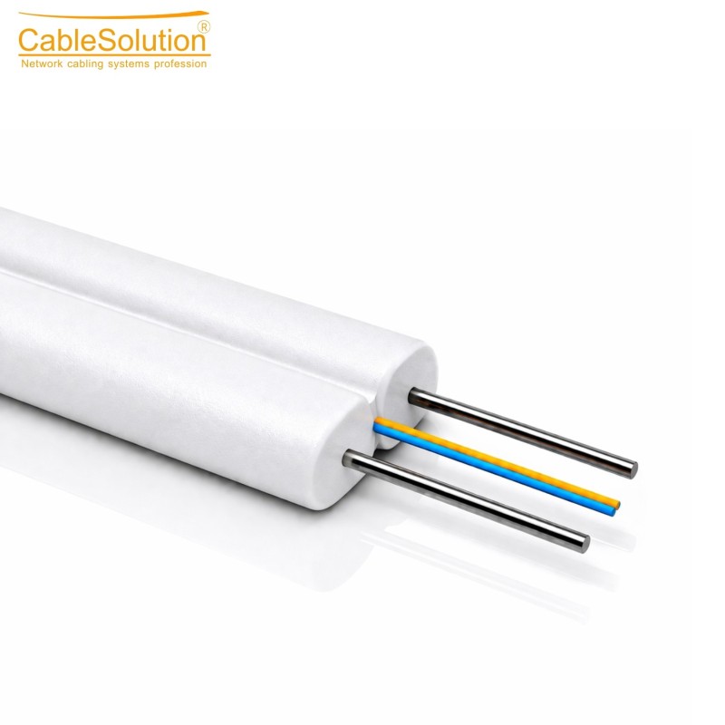 Câble Fibre Optique Outdoor Multimode 2 Cœurs Blanc 1000m
