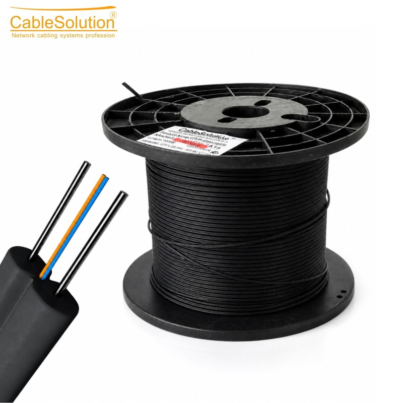 Câble FTTH Drop Cable CableSolution 1000 m Noir