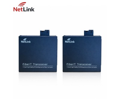 محول ألياف للهاتف والشبكة NetLink WPD-T/R4P1ET