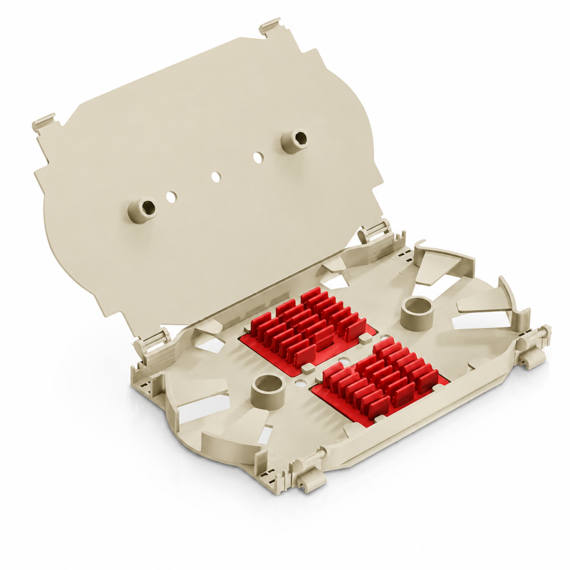 Cassette d’Épissure Fibre Optique SC12 Compacte et Empilable en ABS Technique pour Réseaux FTTH