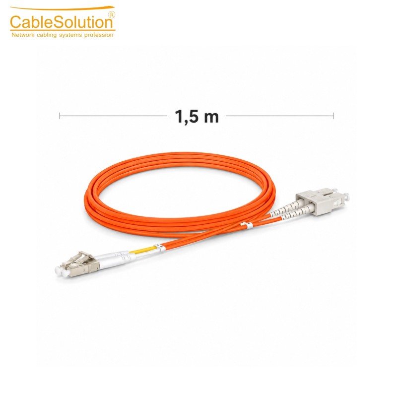 Cordon Fibre Optique LC-SC OM2 LSZH 1,5 m