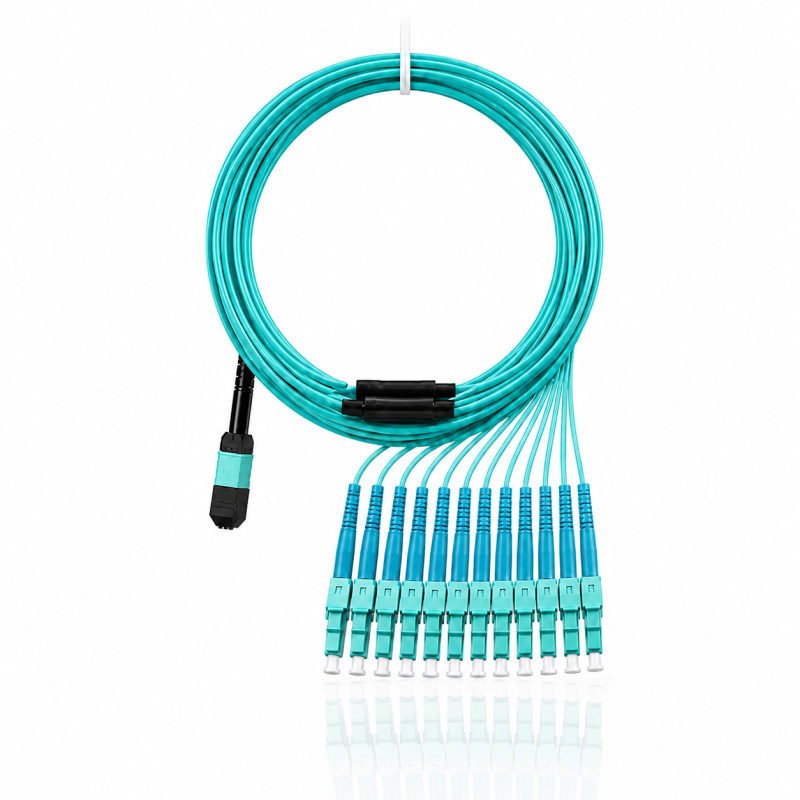 Cordon Fibre Optique 12F MPO(F)-LC/UPC OM4 5M