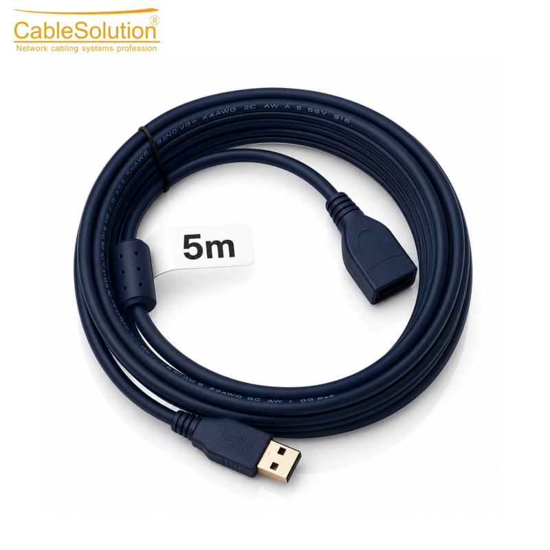 Câble Extension USB 5M USB Mâle Femelle Bleu
