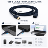 Câble Extension USB 5M USB Mâle Femelle Bleu