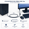 Câble Extension USB 1,5M CABLESOLUTION CS-USB 1.5