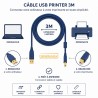 Câble Imprimante USB 2.0 3M Type A vers B