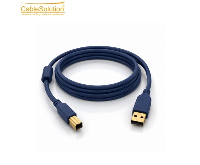 Câble USB Imprimante 5M USB 2.0 Type A/B Bleu
