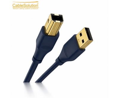 Câble USB Imprimante 5M USB 2.0 Type A/B Bleu