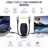USB-C Cable 1.5m 8K 240W 40Gbps – CableSolution