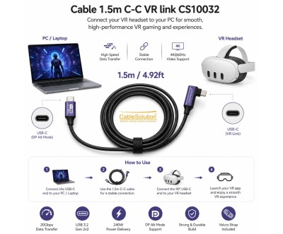 كابل VR Link USB-C USB 3.2 بطول 1.5 متر CS10032