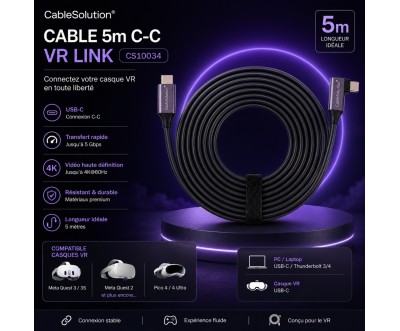 Câble VR USB-C 5m USB 3.2 CableSolution CS10034