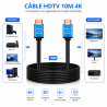 Câble HDMI 2.0 10m 4K Ultra HD High Speed Premium
