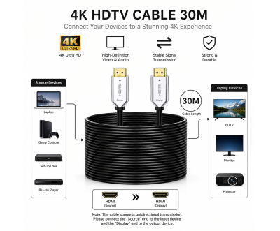 Câble HDTV 2.0 Optique Actif 30M 4K 60Hz HDR