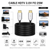 Câble Optique Actif HDTV 2.0 4K 25m 18Gbps