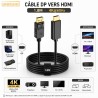 DisplayPort to HDMI Cable 1.8M 4K – CABLE SOLUTION