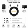 Câble DP/DP 4K 60Hz 5M – CABLE SOLUTION