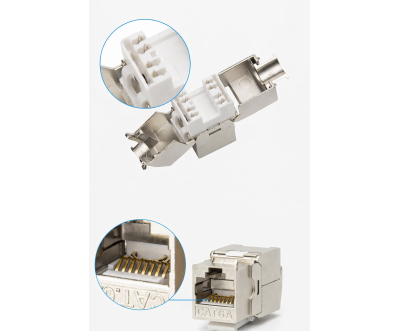 Keystone RJ45 CAT6A STP Blindé – Prise Réseau Ethernet 10Gbps