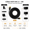 كابل HDMI 2.1 بدقة 8K بطول 5 متر أسود