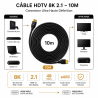 Câble HDMI 2.1 8K 10M HDR 4K120Hz eARC Noir