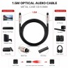 Câble Audio Optique 1,5m CS-OAC6mm Métal DTS Dolby