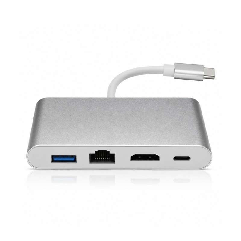 محول USB-C إلى HDTV 4K مع LAN وUSB 3.0 متعدد 4 في 1
