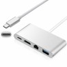 محول USB-C إلى HDTV 4K مع LAN وUSB 3.0 متعدد 4 في 1