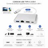 Adaptateur USB-C vers HDTV 4K LAN USB 3.0 4-en-1
