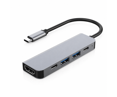 محول USB-C إلى HDMI ‏5 في 1 بدقة 4K وشحن 60W