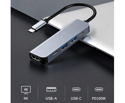 USB-C to HDMI 5-in-1 Adapter 4K PD 60W