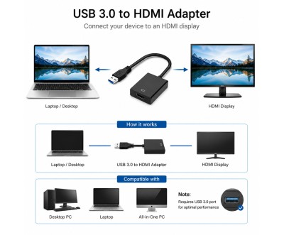 USB 3.0 to HDMI Adapter Full HD 1080p HDCP