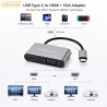 موزع USB Type-C ‏4 في 1 HDMI VGA USB DP