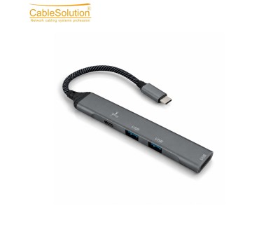 محول USB Type-C مع 3 منافذ USB وPD SX-37