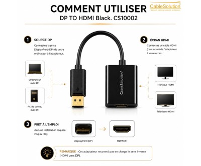Adaptateur DisplayPort vers HDMI CS10002 CableSolution