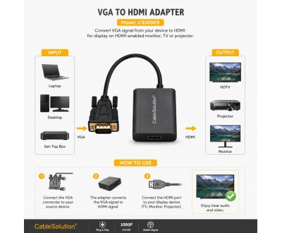 Adaptateur VGA vers HDTV CableSolution CS10009