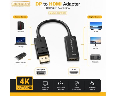 Adaptateur DP vers HDTV 4K×2K 30Hz CS10012