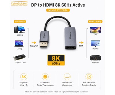 Active DP to HDTV Adapter 8K@60Hz CS10014