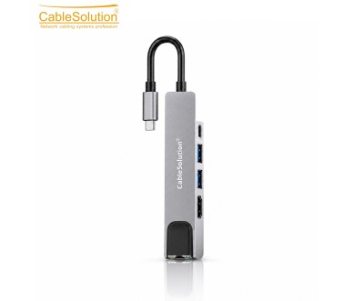 Type-C 5-in-1 Hub HD USB PD Gigabit Ethernet CS10017