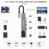 Hub Type-C 5-en-1 HD USB PD Gigabit Ethernet CS10017