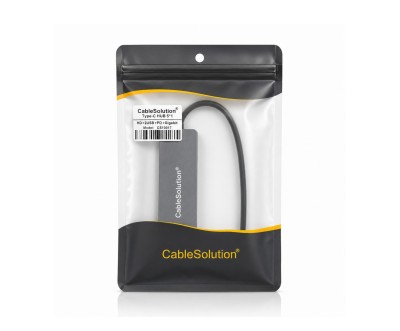 موزع Type-C ‏5 في 1 مع HD وPD وGigabit Ethernet CS10017
