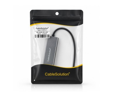 موزع Type-C ‏5 في 1 مع HD وUSB وPD وLAN CS10018