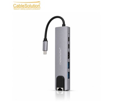 Hub USB Type-C 6-en-1 HD USB Type-C LAN CS10019