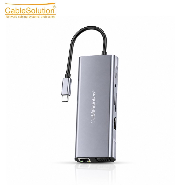 10-in-1 USB-C Hub HD VGA Gigabit LAN CS10022