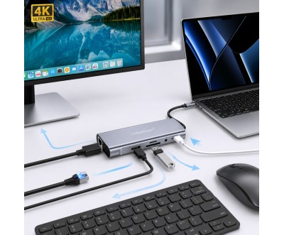 Hub USB-C 10-en-1 HD VGA LAN Gigabit CS10022