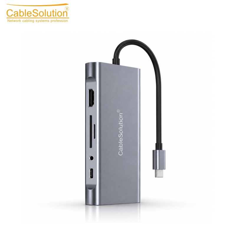 Type-C HUB 11-en-1 CS10023 HD VGA USB Gigabit