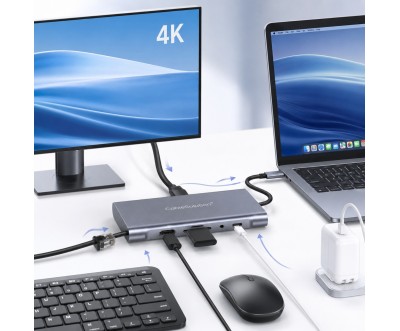 Type-C HUB 11-en-1 CS10023 HD VGA USB Gigabit