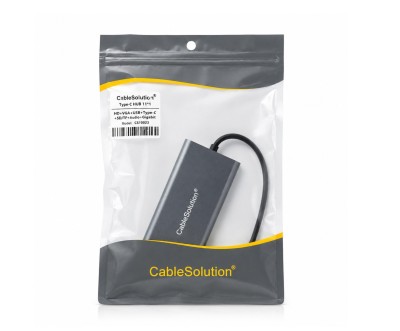Type-C HUB 11-en-1 CS10023 HD VGA USB Gigabit