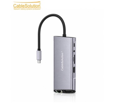 موزع USB-C ‏11 في 1 HDMI 4K VGA LAN PD100W CS10024
