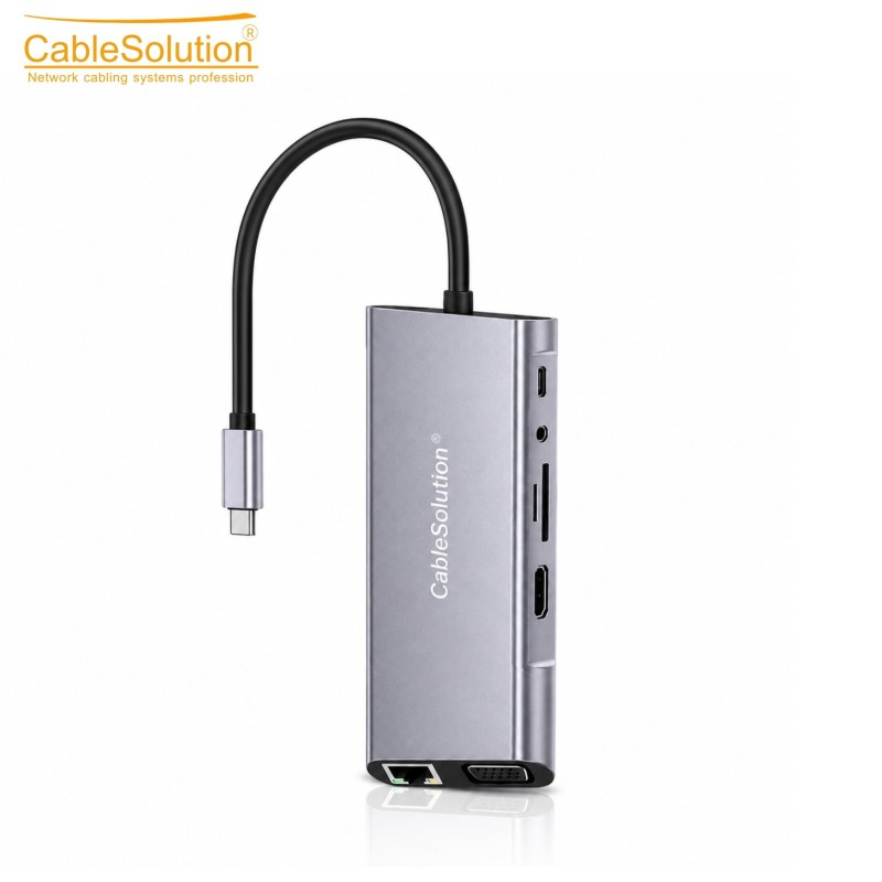 11-in-1 USB-C Hub HDMI 4K VGA LAN PD100W CS10024
