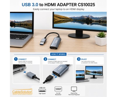 محول USB 3.0 إلى HDTV من CableSolution CS10025